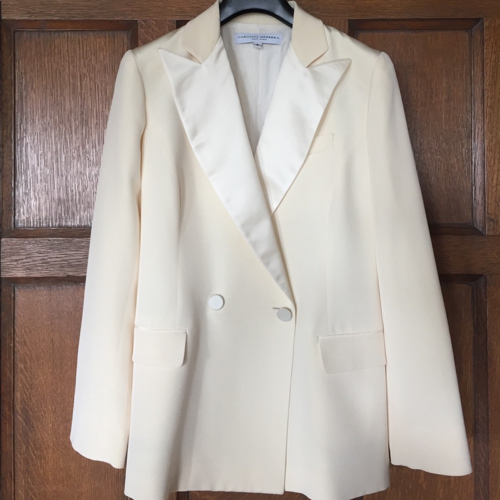Vintage Carolina Herrera Ivory Silk Jacket